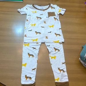 Kyte Baby short sleeve and long pants dog print pajamas